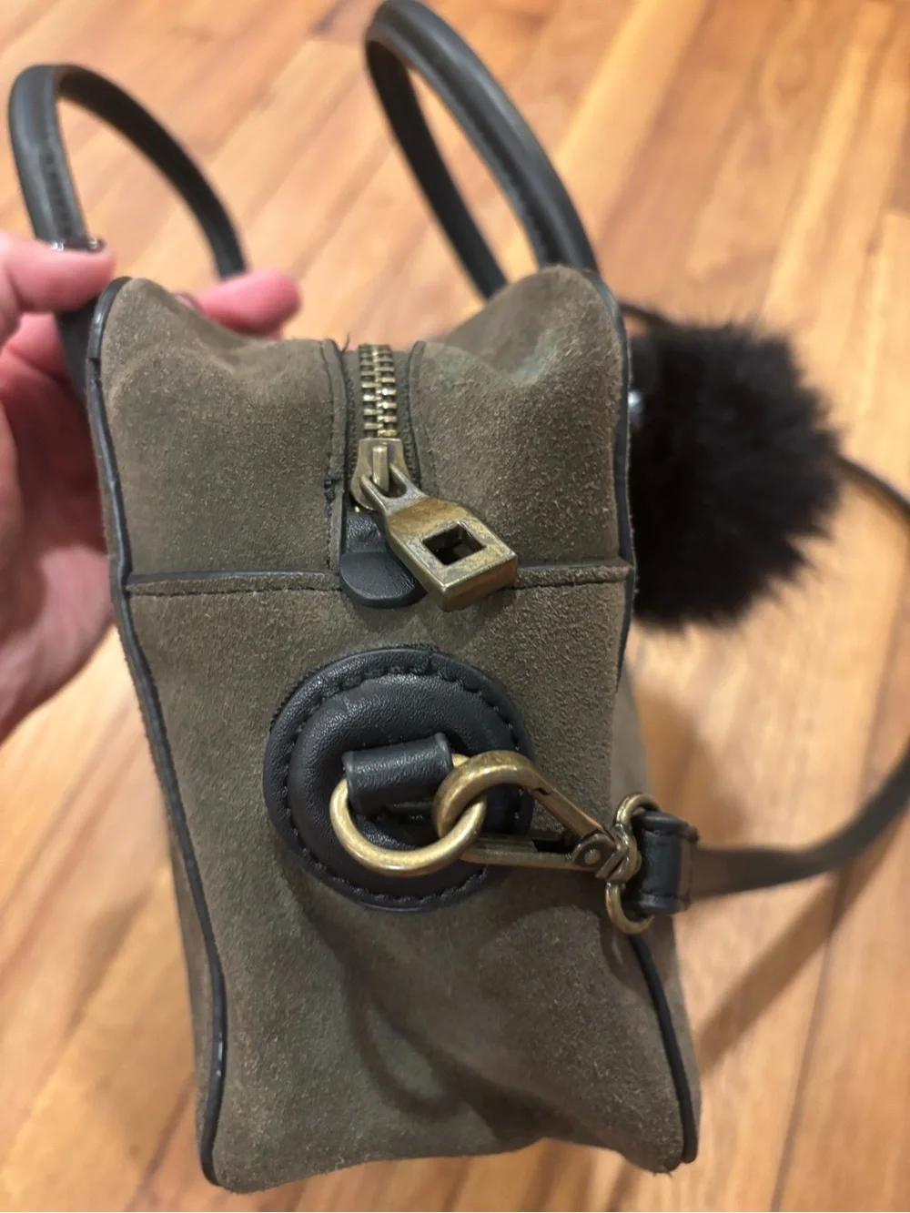 Zara olive suede